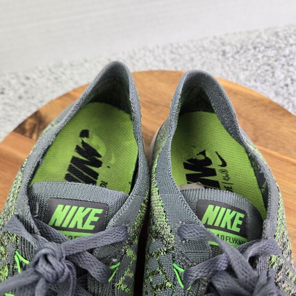Nike Free 4.0 Flyknit Cool Grey Green Athletic Running Shoe Mens 11 717075-007 - Picture 13 of 14